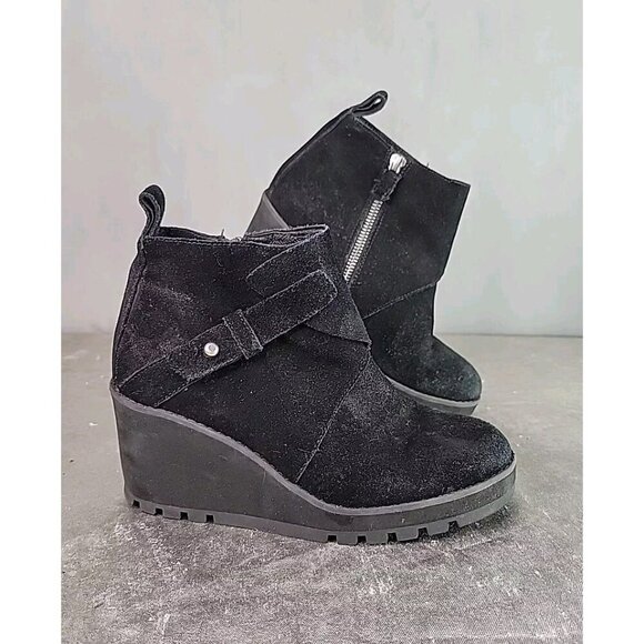 Eileen Fisher Women's Wedge Platform Suede Bootie Ankle Boot Size 6.5, GUC! - Picture 1 of 16